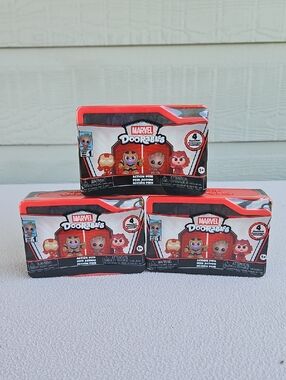 Marvel Doorables Series 1 Action Peek 1.5" Collectible Toy Set of 3 Boxes